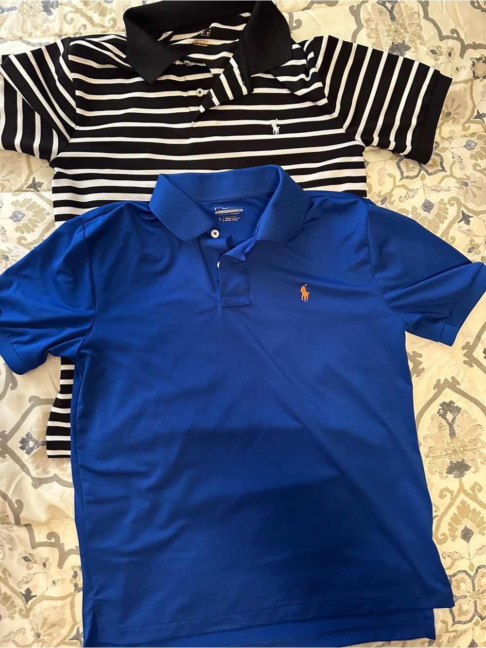Polo by Ralph Lauren Navy Blue Polo with Cream Buttons